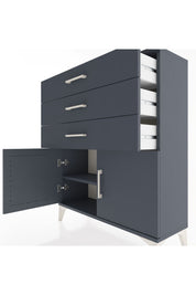 Arges Şifonyer Tek Raflı 3 Çekmeceli 2 Kapaklı 88x30x106 Antrasit-Antrasit