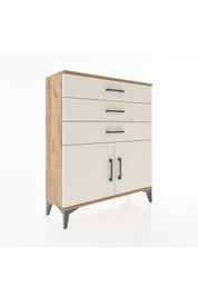 Arges Şifonyer Tek Raflı 3 Çekmeceli 2 Kapaklı 88x30x106 Çam-Aytaşı