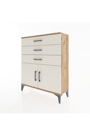 Arges Şifonyer Tek Raflı 3 Çekmeceli 2 Kapaklı 88x30x106 Çam-Aytaşı