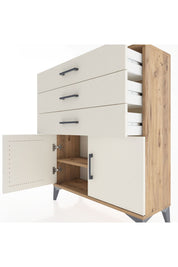 Arges Şifonyer Tek Raflı 3 Çekmeceli 2 Kapaklı 88x30x106 Çam-Aytaşı