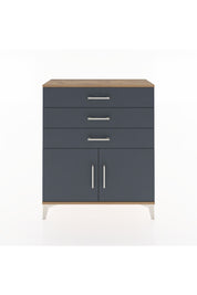 Arges Şifonyer Tek Raflı 3 Çekmeceli 2 Kapaklı 88x30x106 Çam-Antrasit