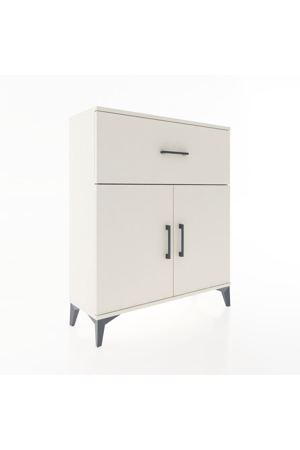 Arges Şifonyer Tek Raflı Tek Çekmeceli 2 Kapaklı 88x30x106 Aytaşı-Aytaşı