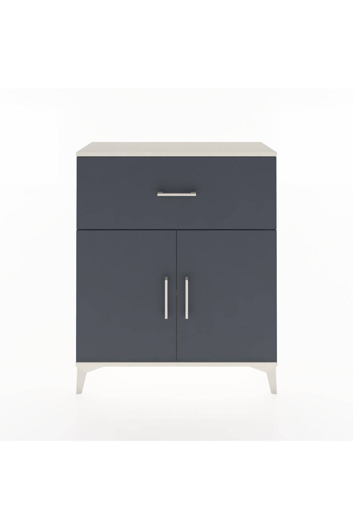 Arges Şifonyer Tek Raflı Tek Çekmeceli 2 Kapaklı 88x30x106 Aytaşı-Antrasit