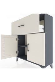 Arges Şifonyer Tek Raflı Tek Çekmeceli 2 Kapaklı 88x30x106 Antrasit-Aytaşı