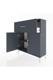 Arges Şifonyer Tek Raflı Tek Çekmeceli 2 Kapaklı 88x30x106 Antrasit-Antrasit