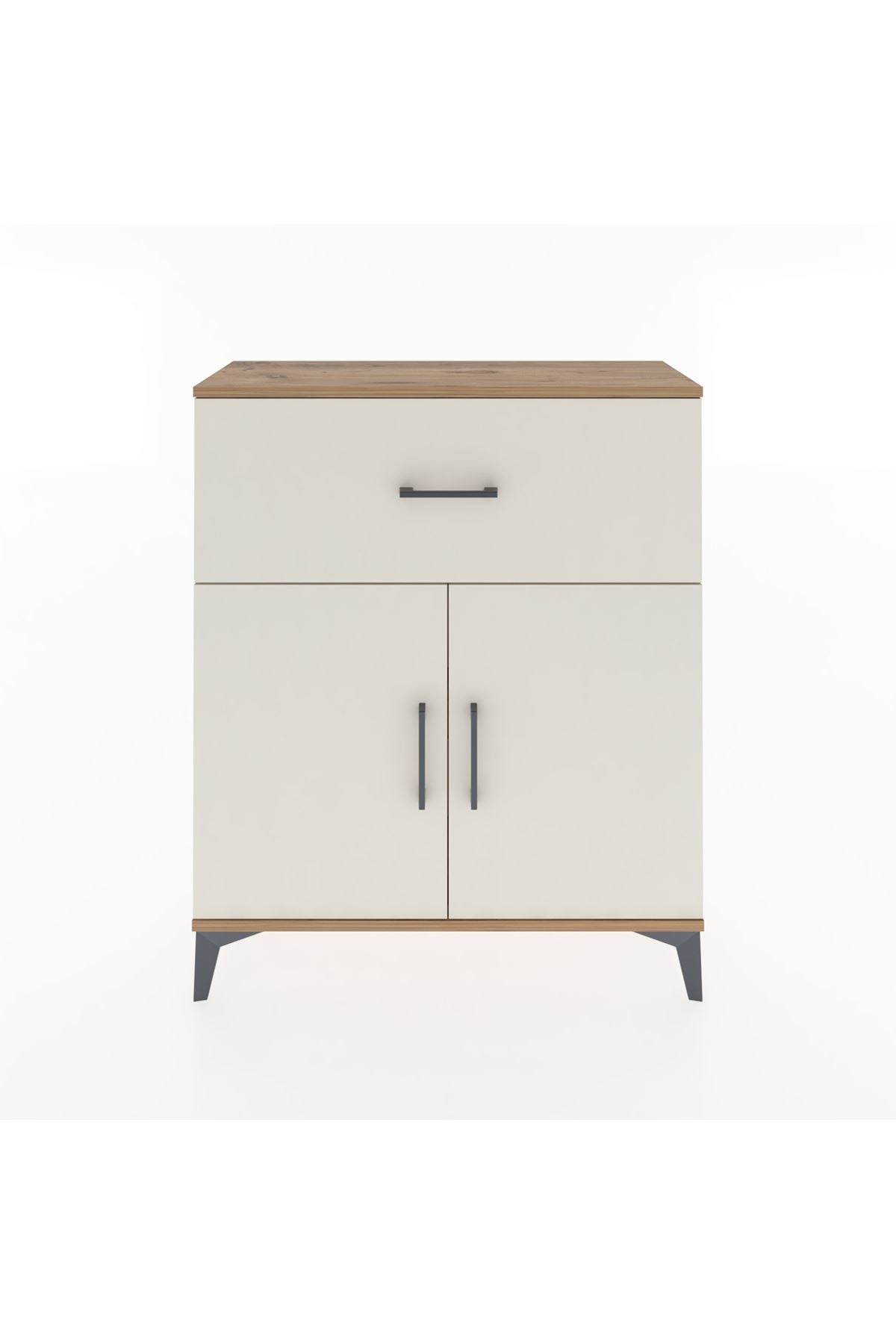 Arges Şifonyer Tek Raflı Tek Çekmeceli 2 Kapaklı 88x30x106 Çam-Aytaşı