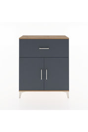 Arges Şifonyer Tek Raflı Tek Çekmeceli 2 Kapaklı 88x30x106 Çam-Antrasit