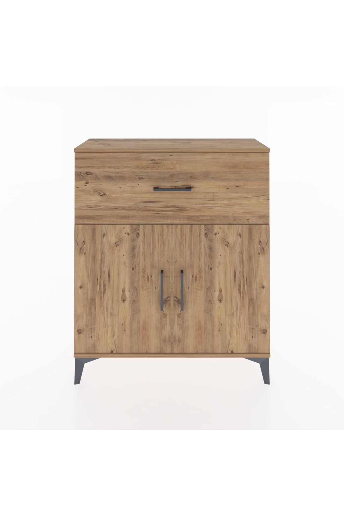 Arges Şifonyer Tek Raflı Tek Çekmeceli 2 Kapaklı 88x30x106 Çam-Çam