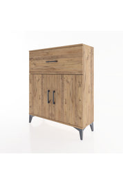 Arges Şifonyer Tek Raflı Tek Çekmeceli 2 Kapaklı 88x30x106 Çam-Çam