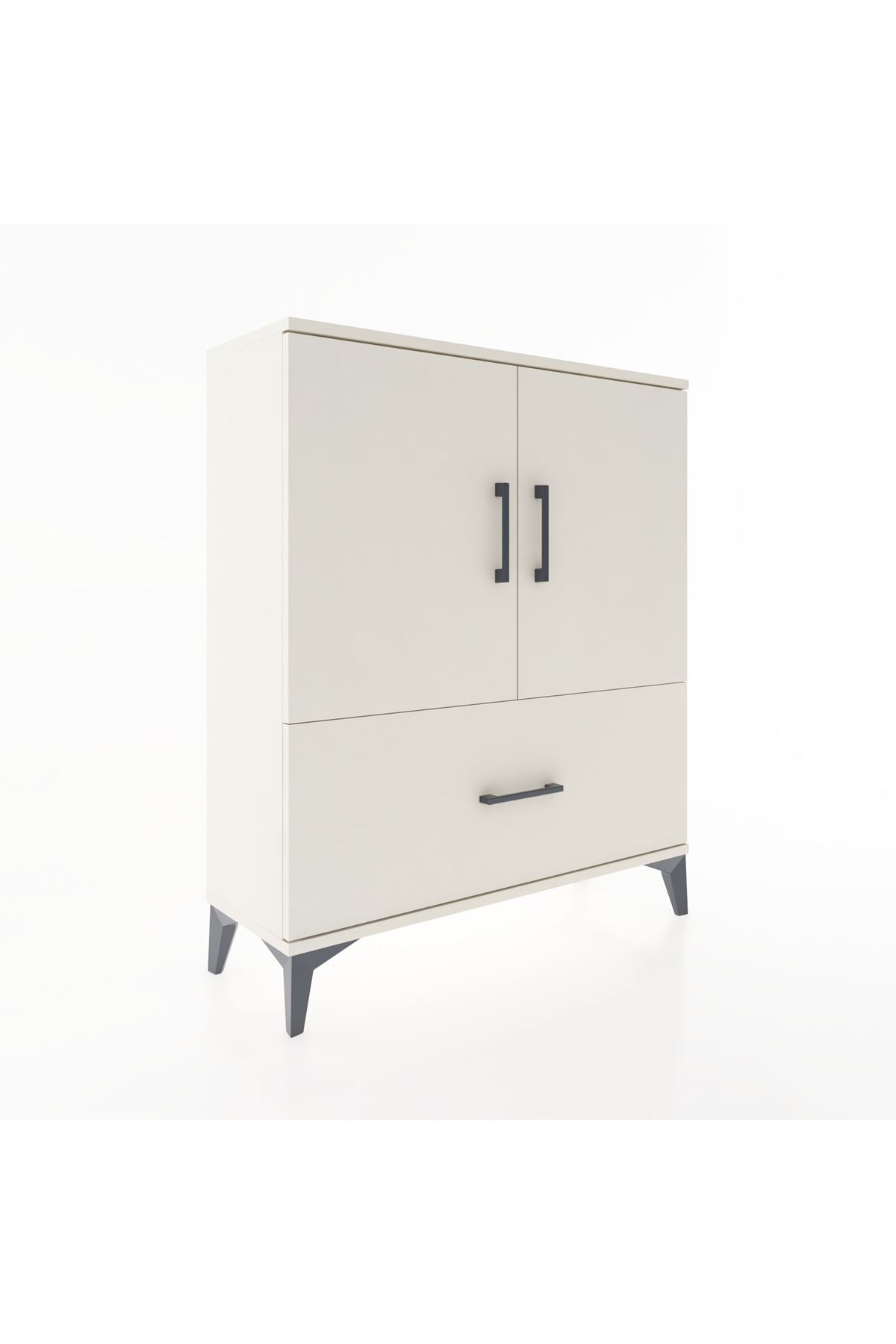 Arges Şifonyer 2 Raflı Tek Çekmeceli 2 Kapaklı 88x30x106 Aytaşı-Aytaşı