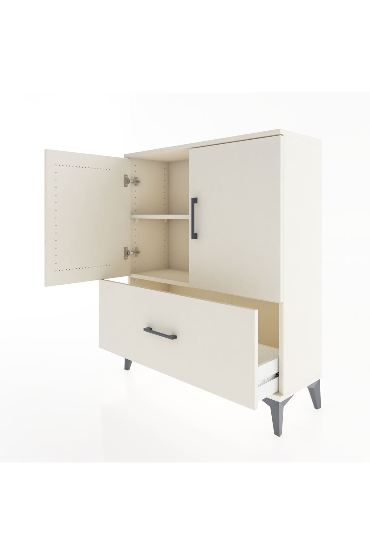 Arges Şifonyer 2 Raflı Tek Çekmeceli 2 Kapaklı 88x30x106 Aytaşı-Aytaşı