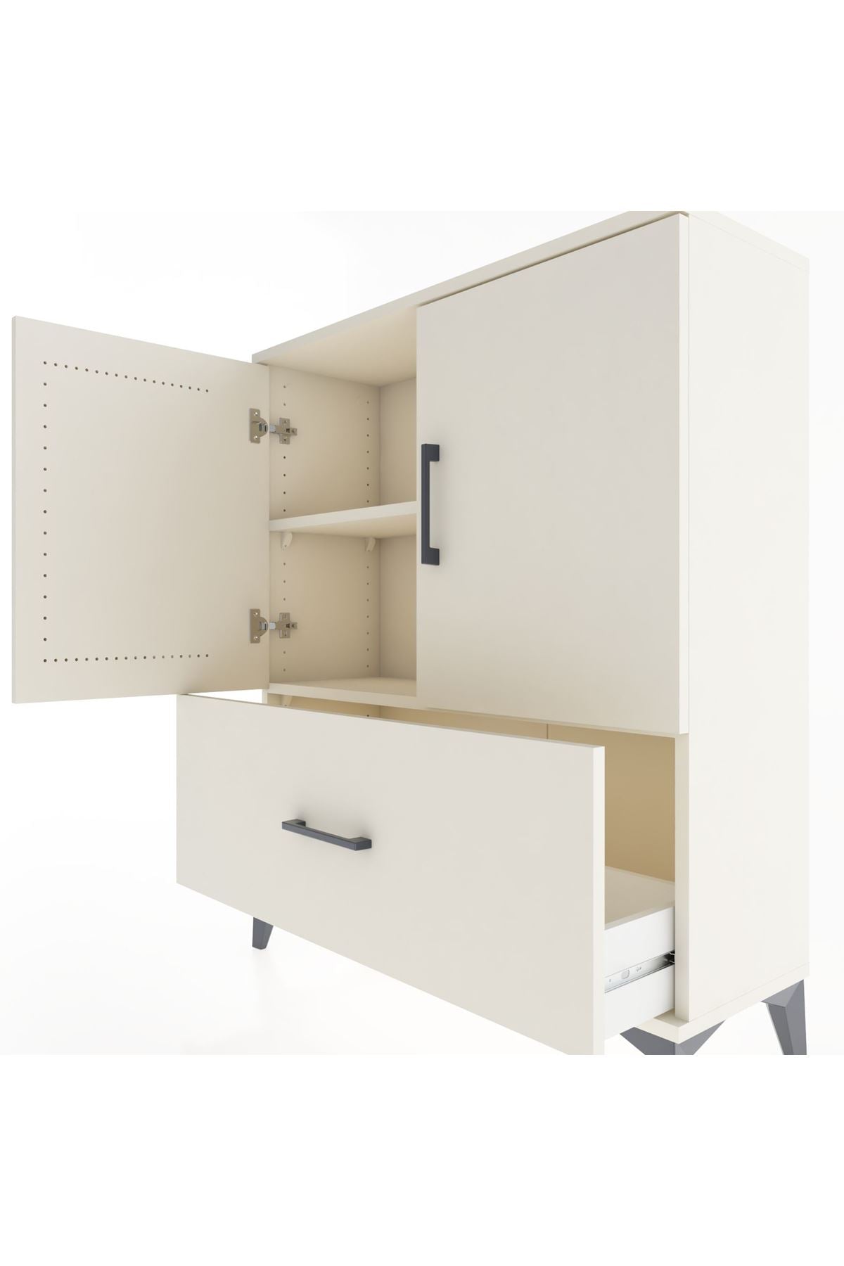 Arges Şifonyer 2 Raflı Tek Çekmeceli 2 Kapaklı 88x30x106 Aytaşı-Aytaşı