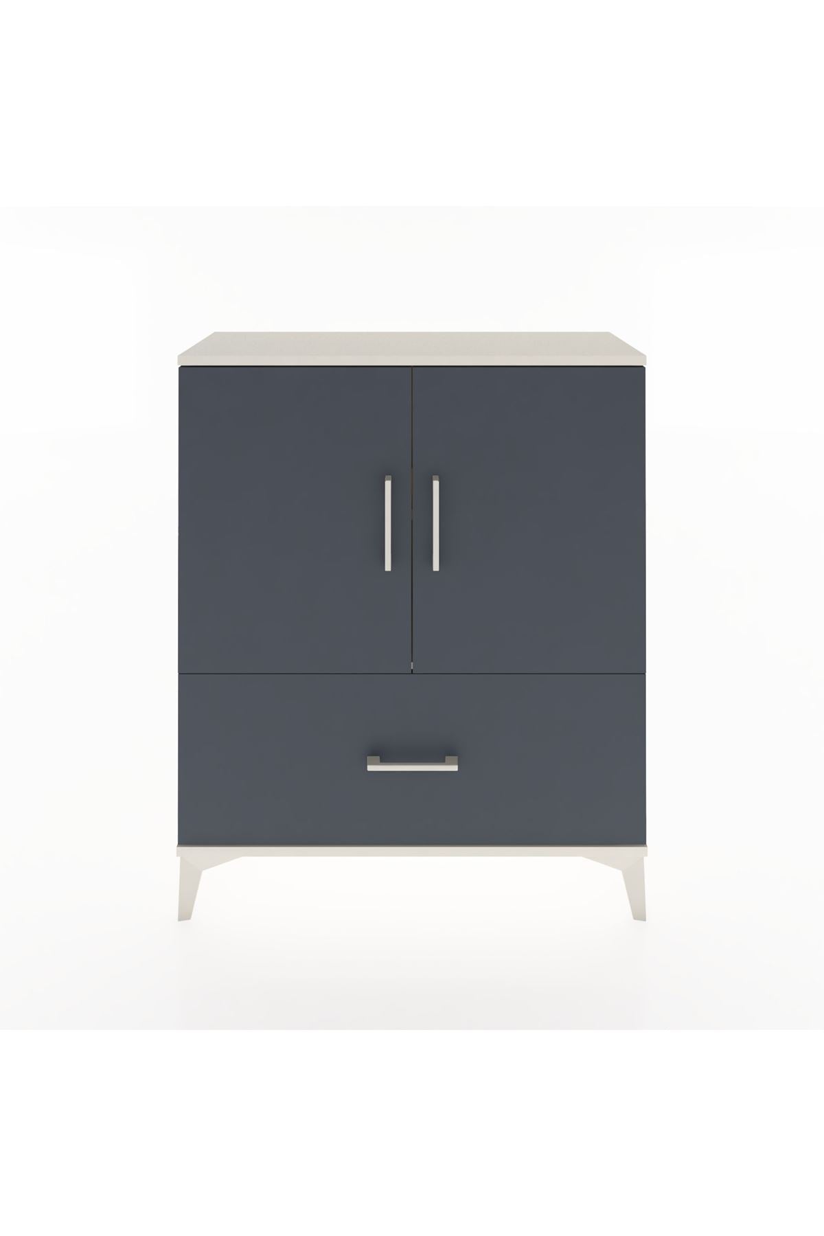 Arges Şifonyer 2 Raflı Tek Çekmeceli 2 Kapaklı 88x30x106 Aytaşı-Antrasit