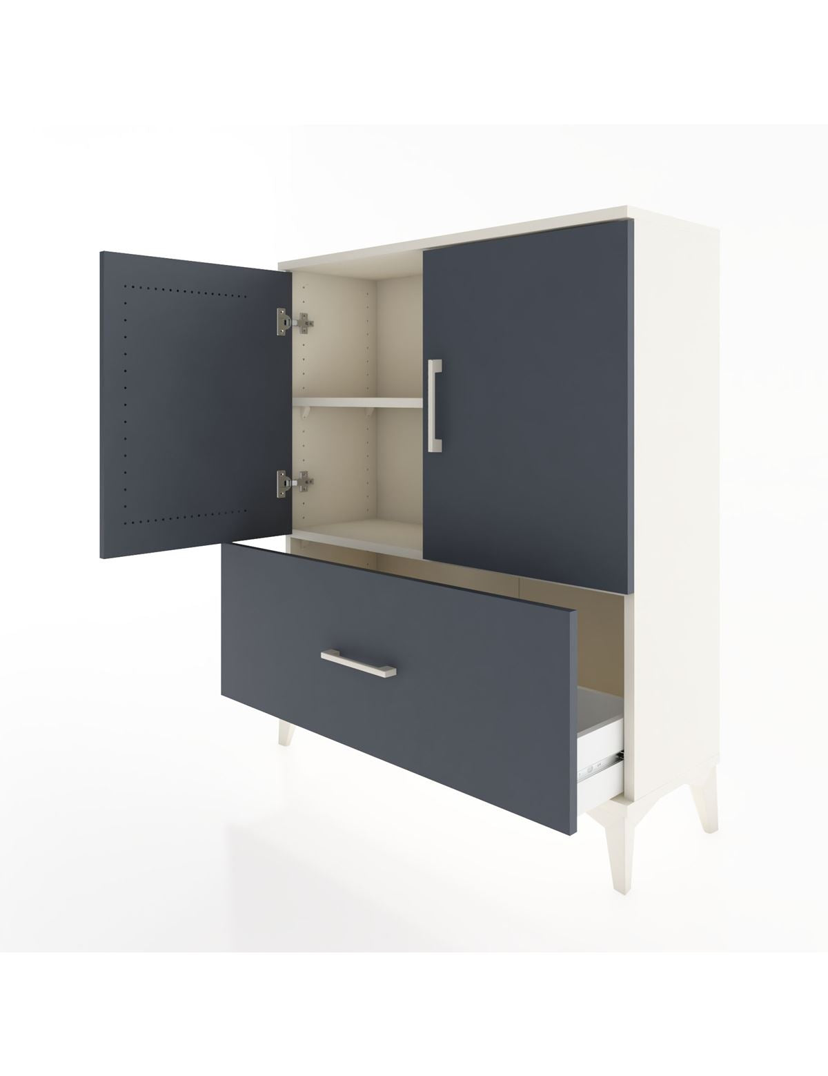 Arges Şifonyer 2 Raflı Tek Çekmeceli 2 Kapaklı 88x30x106 - S05M010V2A