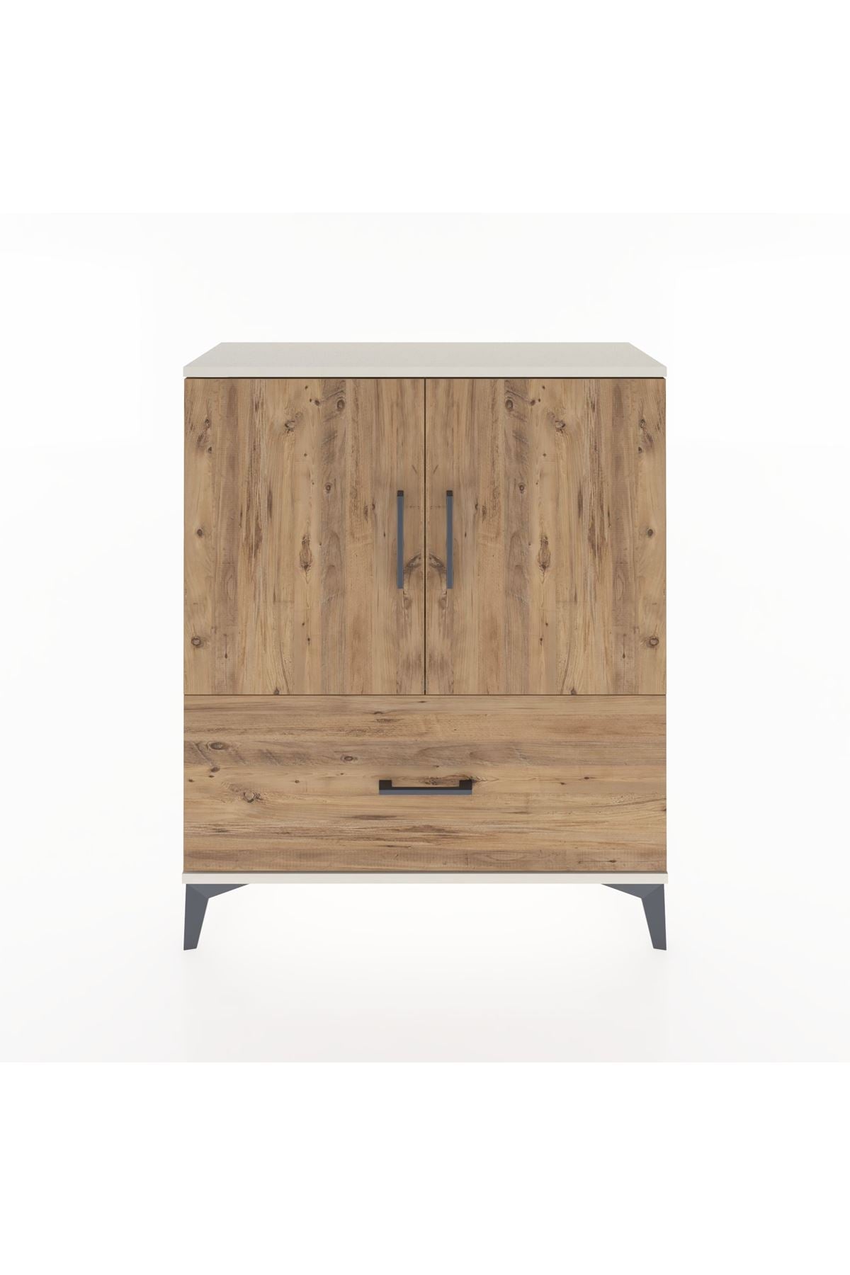 Arges Şifonyer 2 Raflı Tek Çekmeceli 2 Kapaklı 88x30x106 Aytaşı-Çam