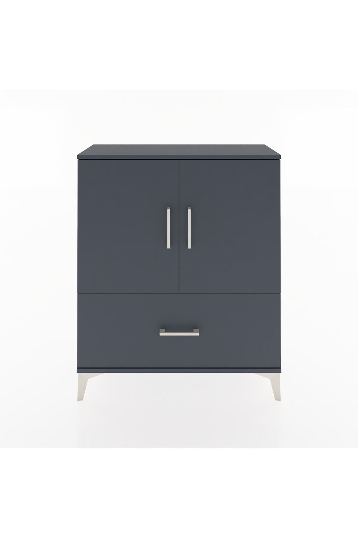 Arges Şifonyer 2 Raflı Tek Çekmeceli 2 Kapaklı 88x30x106 Antrasit-Antrasit