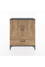 Arges Şifonyer 2 Raflı Tek Çekmeceli 2 Kapaklı 88x30x106 Antrasit-Çam