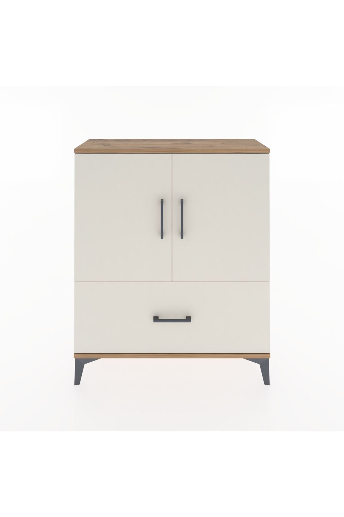 Arges Şifonyer 2 Raflı Tek Çekmeceli 2 Kapaklı 88x30x106 Çam-Aytaşı