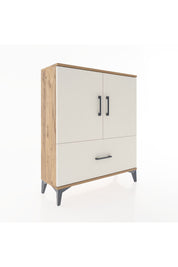 Arges Şifonyer 2 Raflı Tek Çekmeceli 2 Kapaklı 88x30x106 Çam-Aytaşı