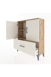 Arges Şifonyer 2 Raflı Tek Çekmeceli 2 Kapaklı 88x30x106 Çam-Aytaşı