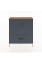 Arges Şifonyer 2 Raflı Tek Çekmeceli 2 Kapaklı 88x30x106 Çam-Antrasit