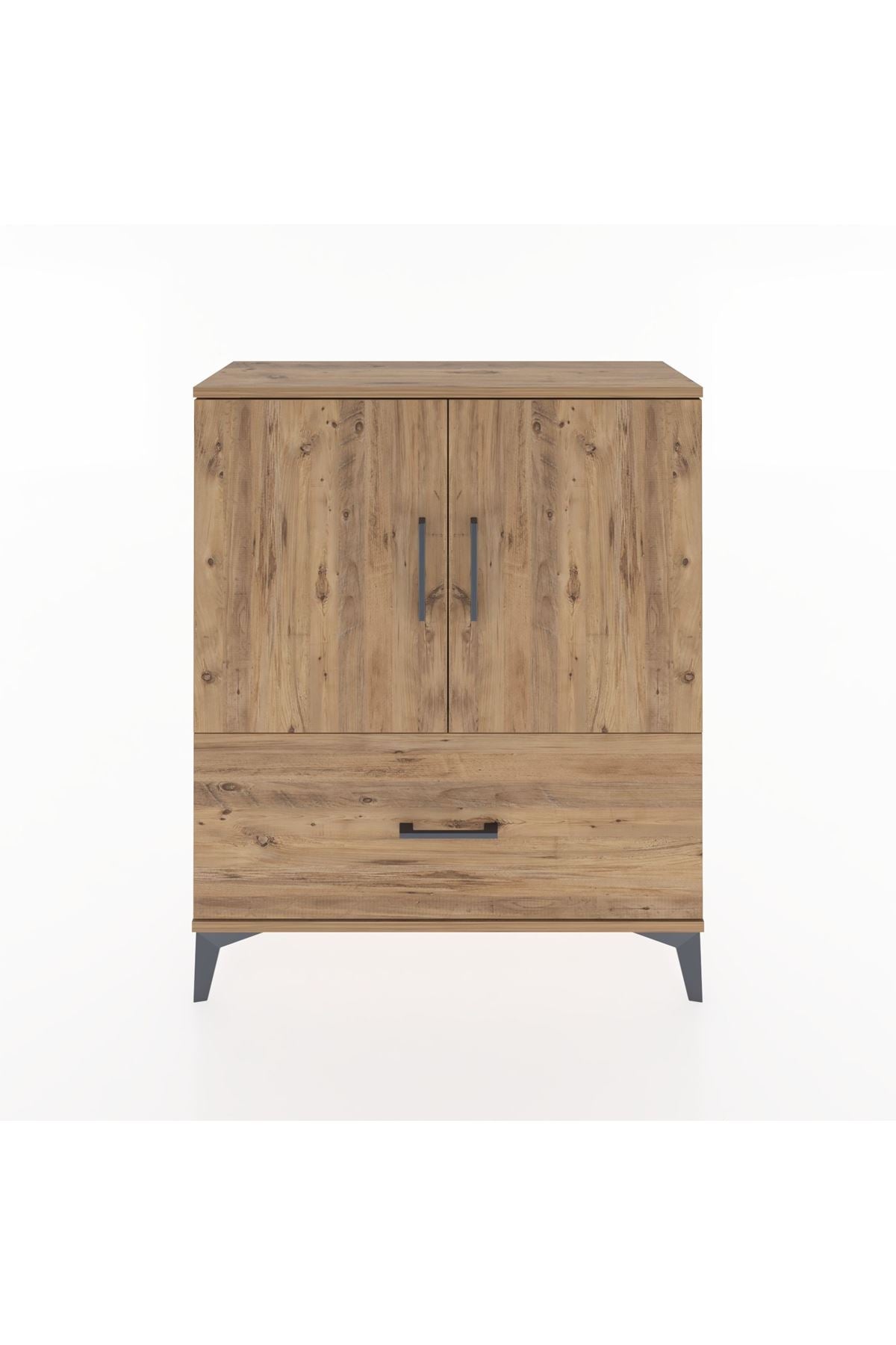 Arges Şifonyer 2 Raflı Tek Çekmeceli 2 Kapaklı 88x30x106 Çam-Çam