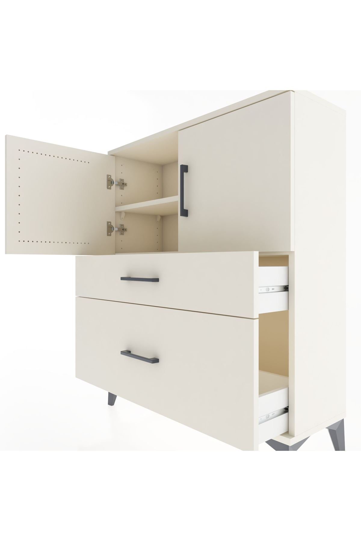 Arges Şifonyer 2 Raflı 2 Çekmeceli 2 Kapaklı 88x30x106 Aytaşı-Aytaşı