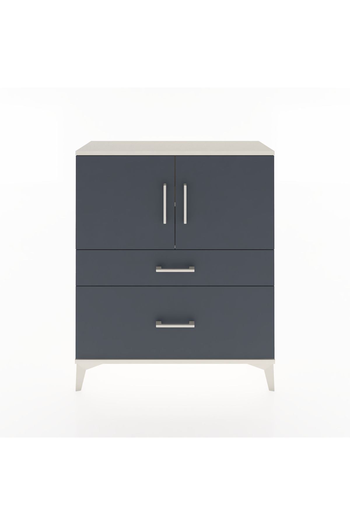 Arges Şifonyer 2 Raflı 2 Çekmeceli 2 Kapaklı 88x30x106 Aytaşı-Antrasit