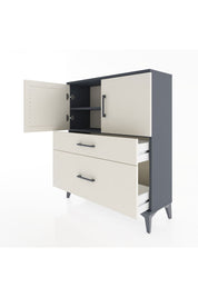 Arges Şifonyer 2 Raflı 2 Çekmeceli 2 Kapaklı 88x30x106 Antrasit-Aytaşı