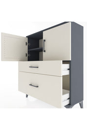 Arges Şifonyer 2 Raflı 2 Çekmeceli 2 Kapaklı 88x30x106 Antrasit-Aytaşı