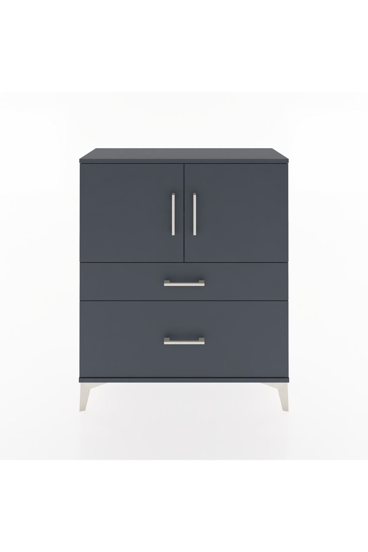 Arges Şifonyer 2 Raflı 2 Çekmeceli 2 Kapaklı 88x30x106 Antrasit-Antrasit