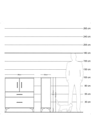 Arges Şifonyer 2 Raflı 2 Çekmeceli 2 Kapaklı 88x30x106 Antrasit-Antrasit