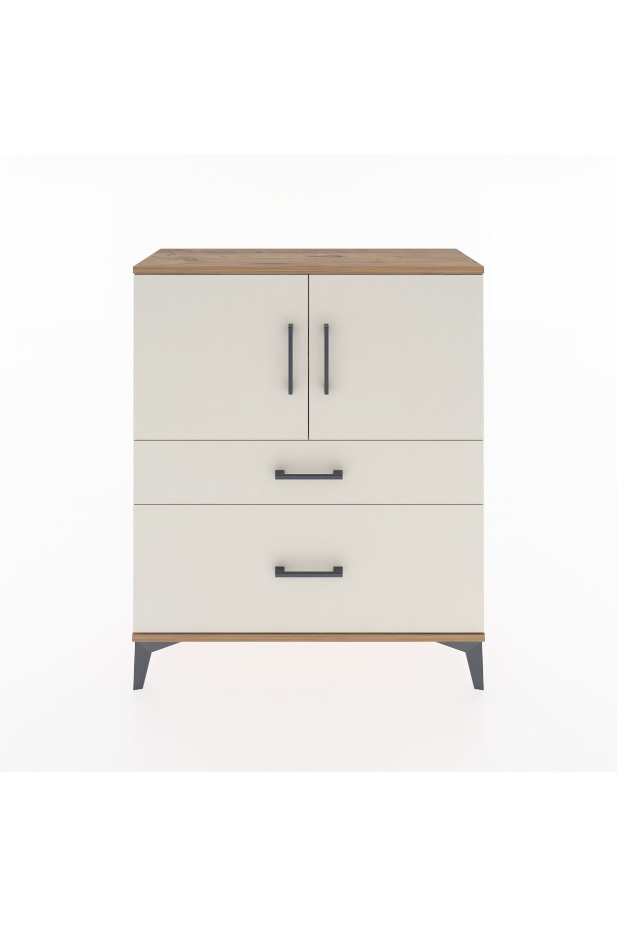 Arges Şifonyer 2 Raflı 2 Çekmeceli 2 Kapaklı 88x30x106 Çam-Aytaşı