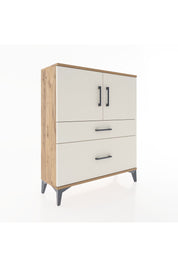 Arges Şifonyer 2 Raflı 2 Çekmeceli 2 Kapaklı 88x30x106 Çam-Aytaşı