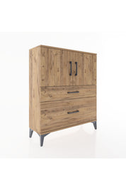 Arges Şifonyer 2 Raflı 2 Çekmeceli 2 Kapaklı 88x30x106 Çam-Çam