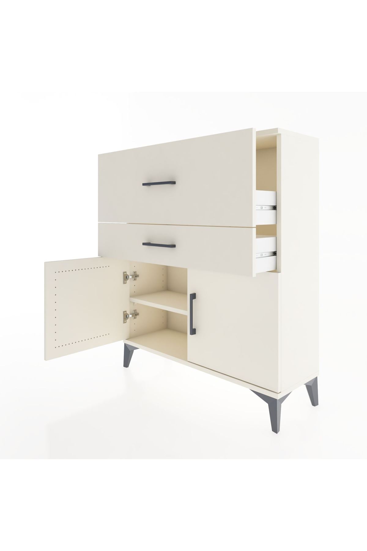 Arges Şifonyer Tek Raflı 2 Çekmeceli 2 Kapaklı 88x30x106 Aytaşı-Aytaşı