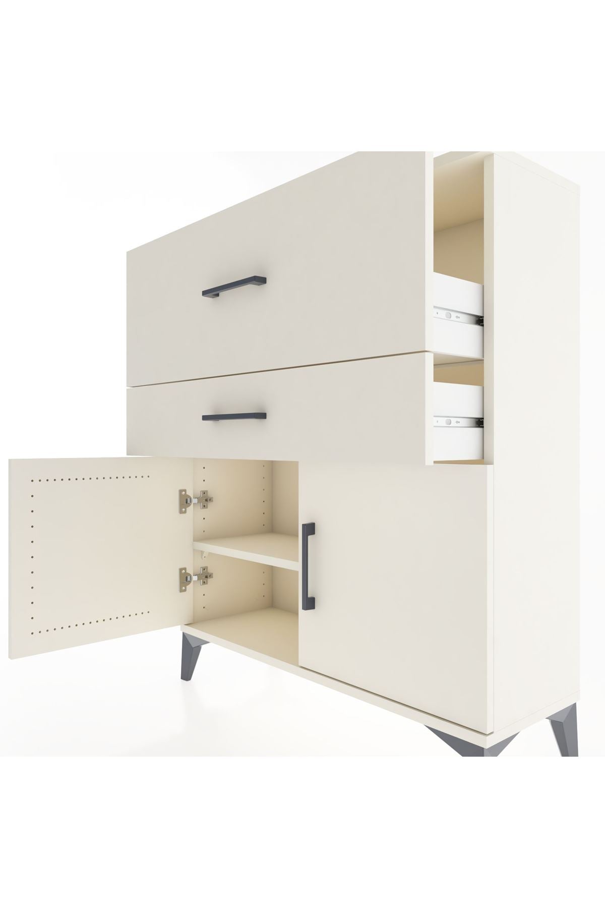 Arges Şifonyer Tek Raflı 2 Çekmeceli 2 Kapaklı 88x30x106 Aytaşı-Aytaşı