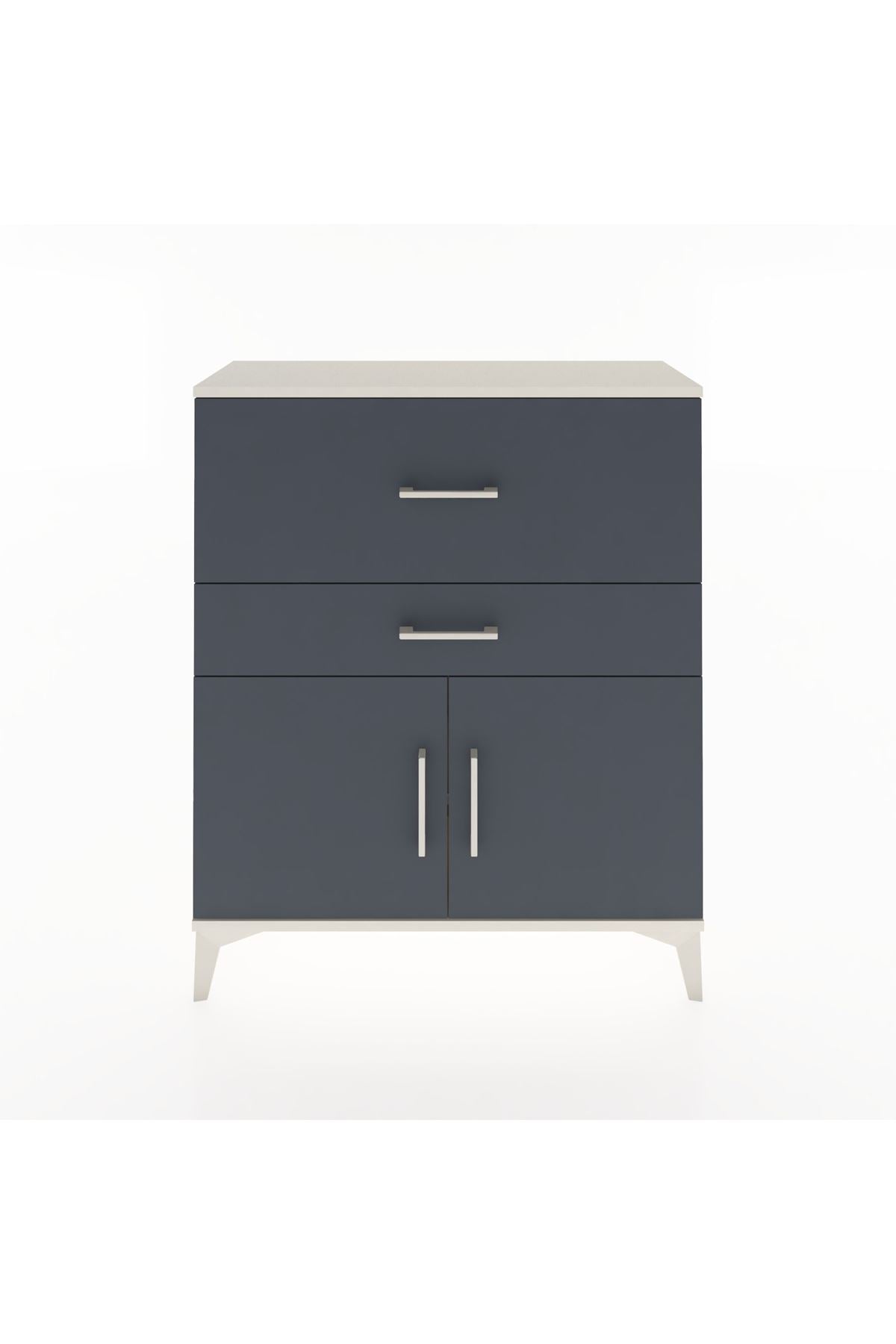 Arges Şifonyer Tek Raflı 2 Çekmeceli 2 Kapaklı 88x30x106 Aytaşı-Antrasit