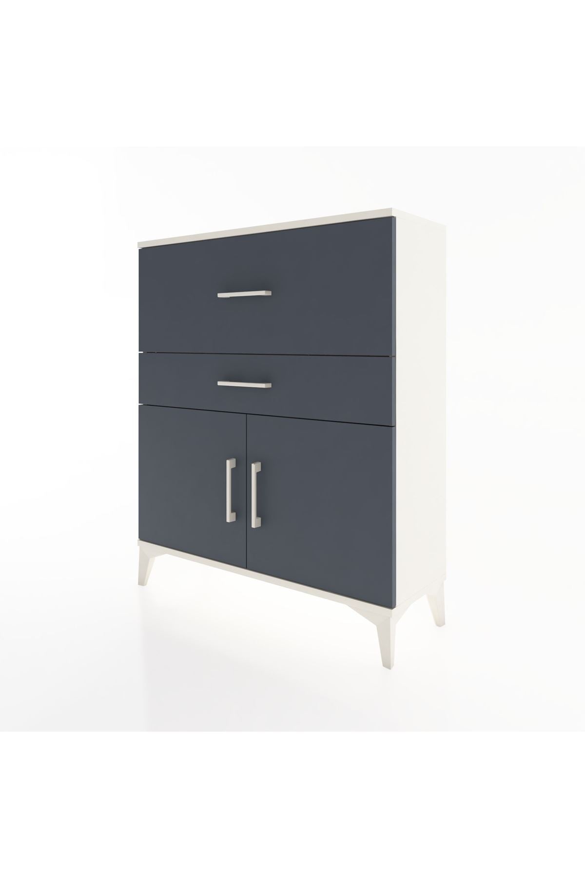 Arges Şifonyer Tek Raflı 2 Çekmeceli 2 Kapaklı 88x30x106 Aytaşı-Antrasit