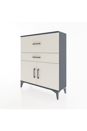 Arges Şifonyer Tek Raflı 2 Çekmeceli 2 Kapaklı 88x30x106 Antrasit-Aytaşı