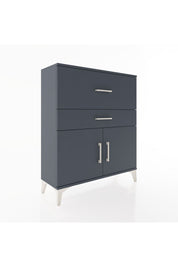 Arges Şifonyer Tek Raflı 2 Çekmeceli 2 Kapaklı 88x30x106 Antrasit-Antrasit