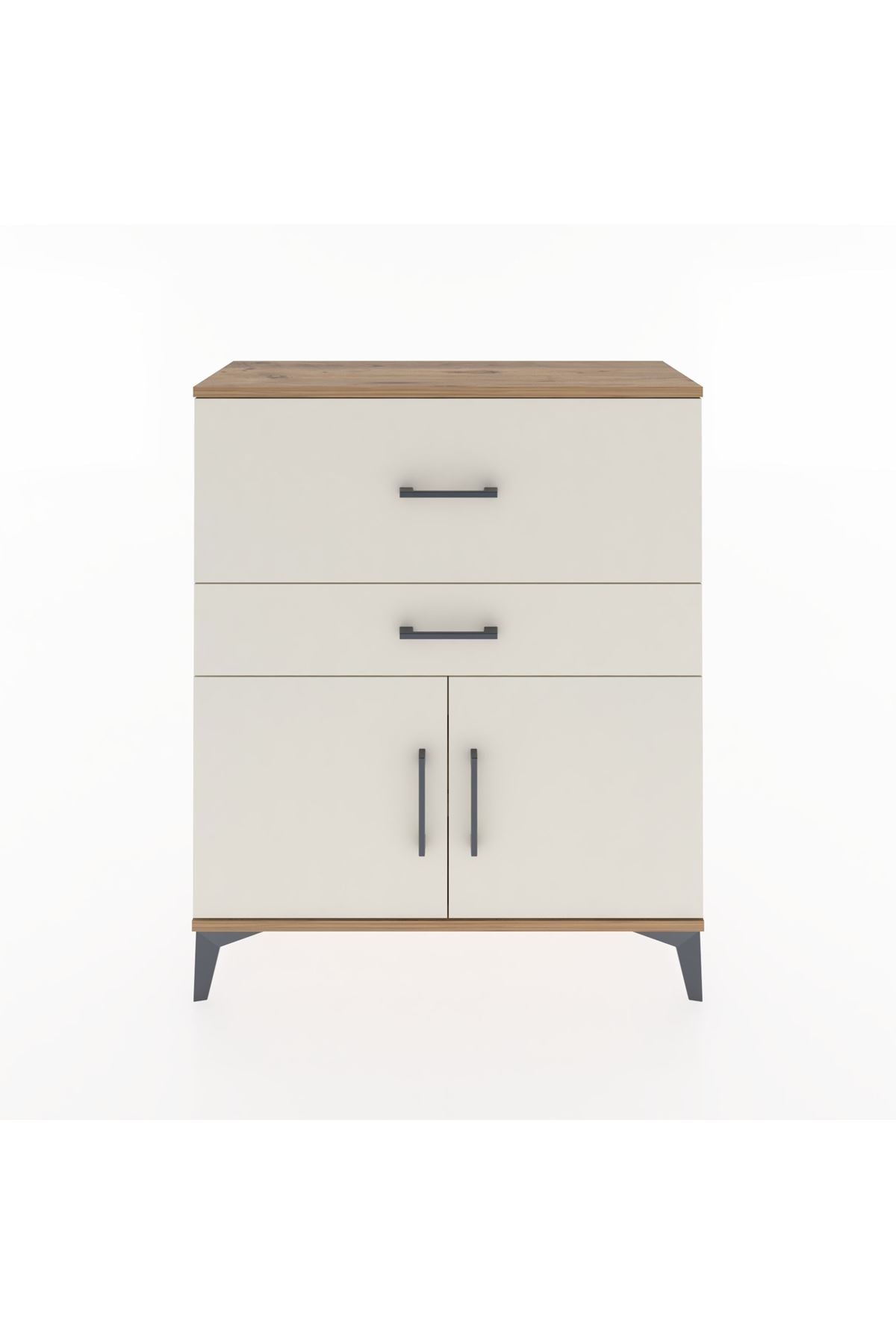 Arges Şifonyer Tek Raflı 2 Çekmeceli 2 Kapaklı 88x30x106 Çam-Aytaşı