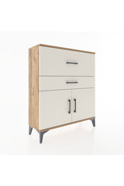 Arges Şifonyer Tek Raflı 2 Çekmeceli 2 Kapaklı 88x30x106 Çam-Aytaşı