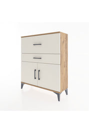 Arges Şifonyer Tek Raflı 2 Çekmeceli 2 Kapaklı 88x30x106 Çam-Aytaşı