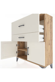 Arges Şifonyer Tek Raflı 2 Çekmeceli 2 Kapaklı 88x30x106 Çam-Aytaşı