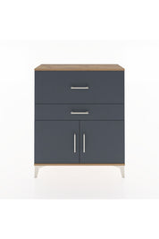 Arges Şifonyer Tek Raflı 2 Çekmeceli 2 Kapaklı 88x30x106 Çam-Antrasit