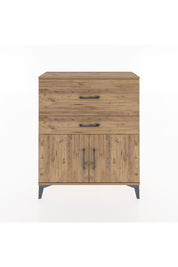 Arges Şifonyer Tek Raflı 2 Çekmeceli 2 Kapaklı 88x30x106 Çam-Çam