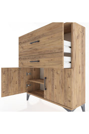 Arges Şifonyer Tek Raflı 2 Çekmeceli 2 Kapaklı 88x30x106 Çam-Çam