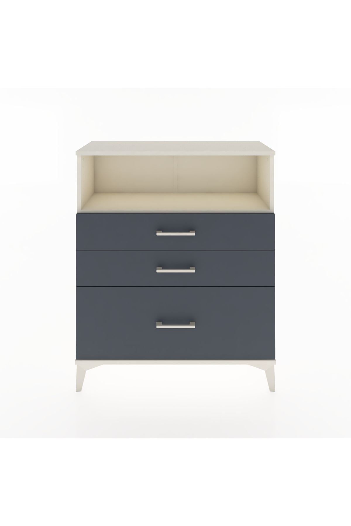 Arges Şifonyer Tek Raflı 3 Çekmeceli 88x30x106 Aytaşı-Antrasit