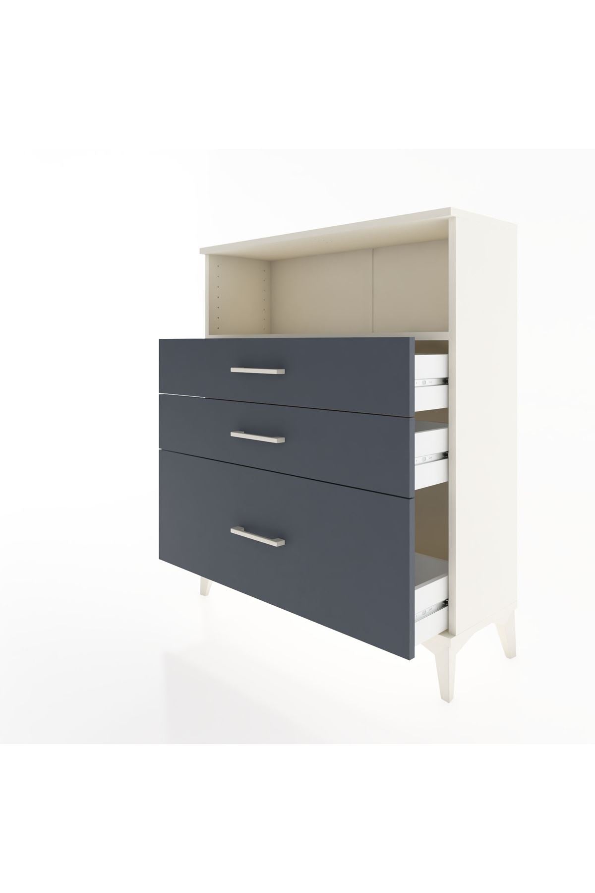 Arges Şifonyer Tek Raflı 3 Çekmeceli 88x30x106 Aytaşı-Antrasit